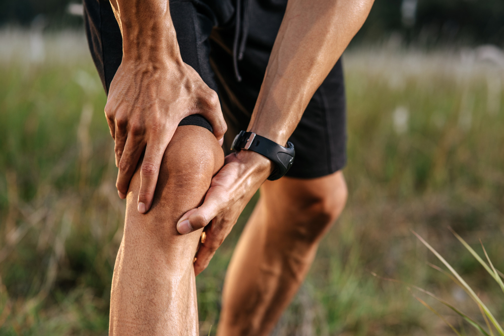Patient performing squat during assessment