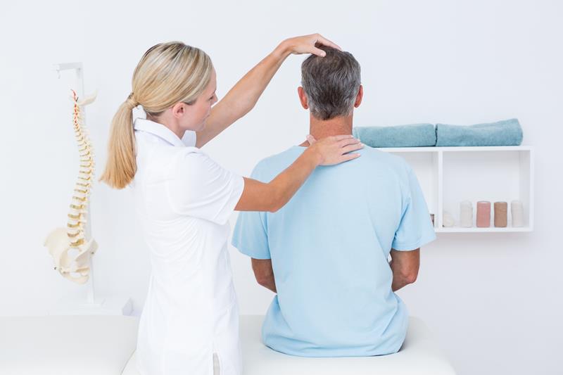 Patient receiving adjustment for general wellness posture
